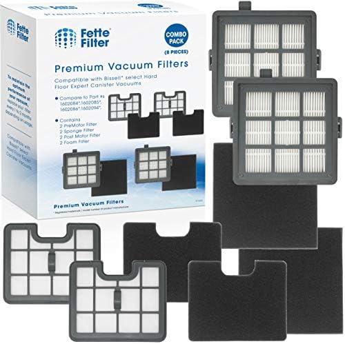 FETTE FILTRO - Conjunto de filtros Compatível com a série de vácuo de piso duro Bissell e 1154 e 1161 contém - 2 PREMOTOR 2 Esponja 2 POST MOTOR 2 FOAM PARTE #S 1602084, 1602085, 1602086, 1602094.