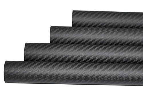 ABESTER 2PCS Roll embrulhado ID 10mm x od 12mm x 1000 mm Tubo de fibra de carbono 3k Matt superfície