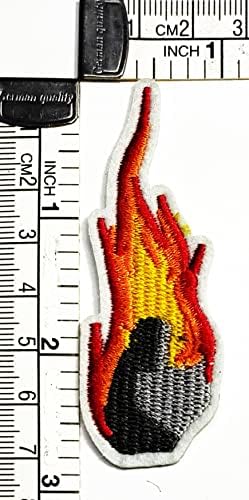 Kleenplus Flames Fire Patch Crafts Artes Reparo de costura Ferro bordado em costura em manchas de crachá para tampas de