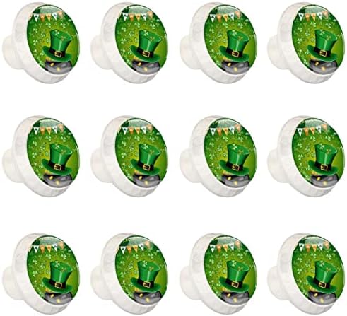 Guerotkr 12 PCs, alças de armário, botões de armário, maçanetas de cômodos, alças para armários e gavetas, feliz dia do dia do dia do dia St-Parker Green Hat Pattern