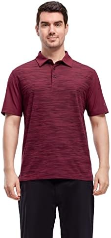 Camisas de golfe para homens seco ajuste curto e longa manga umidade performance pique pique heather casual golfe pólo camisetas