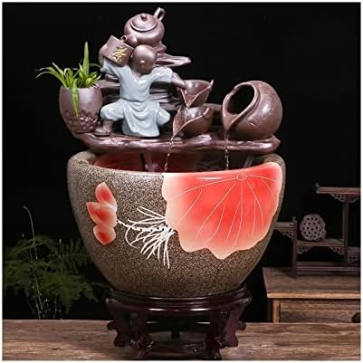 Vaso de peixe vaso de estilo chinês Cerâmica Tanque de peixes Sala de estar Piso ao teto Fluxo de água Escritório