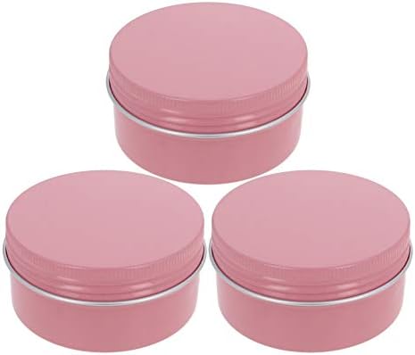 Heyiarbeit 3 ​​pacote de 2,7 oz latas redondas de galete labial - recipientes de amostra cosmética de alumínio com tampa de parafuso