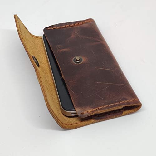 Caixa de coldre de couro holsterical para ZTE Axon 9 Pro, capa de telefone de couro genuíno, estojo de bolsa de couro feita com loop