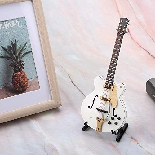 Modelo de instrumento musical em miniatura Bewinner - Modelo de Guitarra Mini Elétrica de Mini Elétrica de 5,5 polegadas - Polícia Requintada e Look Like Like - Home Decoration Collectible
