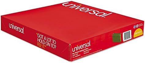 Universal 14141 Caixa de uma polegada Pasta pendurada, quadro de prensa, letra, verde padrão, 25/caixa