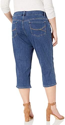 Cavaleiros de Lee Indigo feminino Plus Size Soft Denim Capri