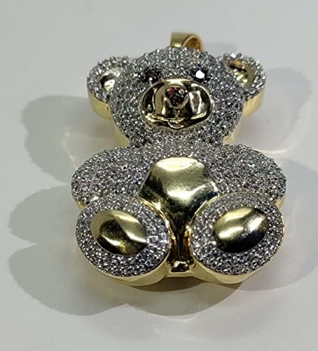 Animas Jewels 2,00 ct Corte Round Cut-Lab Created Diamond 14K Amarelo Gold sobre 925 Chaída de Pingente de Pingente de Pingente