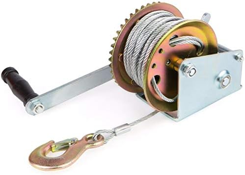 XtremePowerus Winch Mank Gear Gear Winch & Cable, até 2.000 lbs Manual de capacidade operado Ratchet Bidirecional