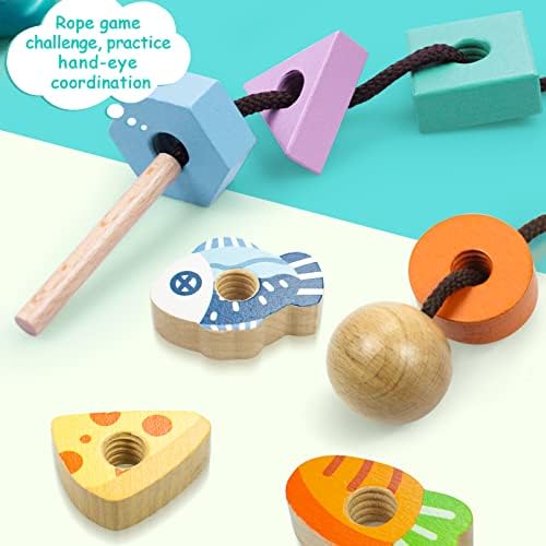 Jade Hare Modas de madeira, 21 PCs Brinquedos e parafusos, desenvolve habilidades motoras finas, brinquedos de forma/cor, brinquedos