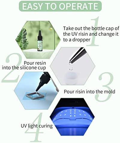 10x30ml UV resina epóxi cristalina transparente + lâmpada UV portátil compacta, cola de resina clara curável UV, jóias de jóias