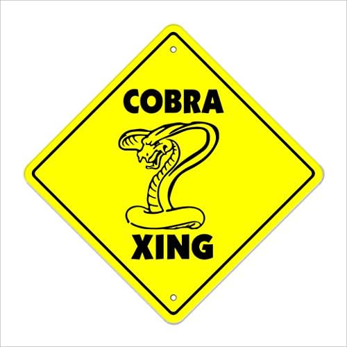 Cobra Crossing Sign Zone Xing | Interno/externo | 14 Plástico de plástico alto SNAKS SNANÇAS REPTILE CAGA CANTA CHANHER