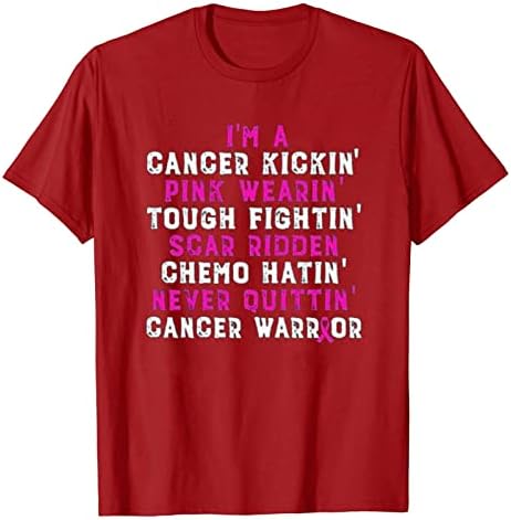 Camiseta de manga curta do câncer de mama para mulheres Crew pescoço camiseta sub-camiseta básica Blouse Comfy Blouse