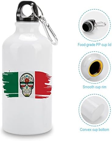 México Flag Candy Skull Aluminium Water Garrafs com caneca de viagem de garrafa esportiva reutilizável para morcentina para camping