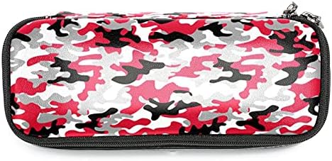 Lápis Camuflagem Red Black Lápis Caixa de caneta com compartimentos bolsa de papelaria com zíper capa de capa de caneta