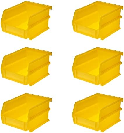 Triton Products Locbin 5-3/8 in. L x 4-1/8 pol. W x 3 in. H empilhamento amarelo, penduramento, caixas de polipropileno