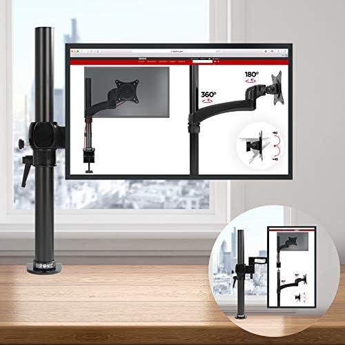 Durônico Monitor único Arm Stand DM351x2 | Montagem de mesa para PC única | Preto | Alumínio | Ajustável | Para uma tela LCD