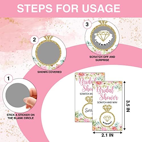 Cards de jogo de chuveiro de noiva - anel de diamante glitter - rosa idéias de chuveiro de casamento floral rosa - atividades