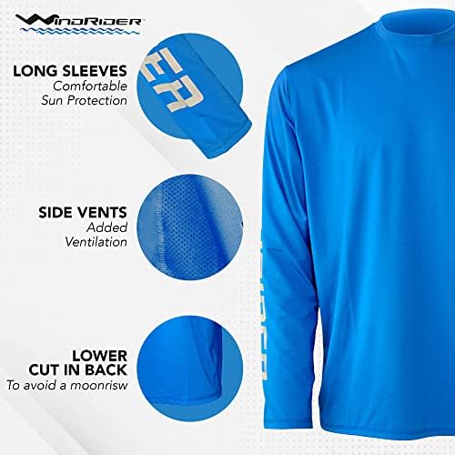 UPF50+ Camisas de pesca de manga longa para homens - lados ventilados, leve peso, wicking