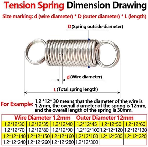 Máquinas de construção industrial tensão tensão mola bobina longa fio de mola diâmetro de 1,2 mm diâmetro externo de 10