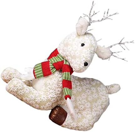 Kisangel Old Men Gifts Recha de Natal Animal de pelúcia: Rudolph Rena Plush Toys Plenhos fofos com lenço Holiday Holiday Holding