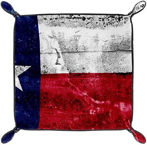 AISSO Texas Western Star Leather Bandey Organizador de carteiras, relógios, chaves, moedas, telefones celulares e equipamentos