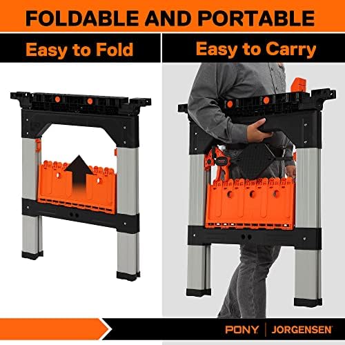 Pony 2-Pack Packing Sawforses, Capacidade de carga de 1200 lbs, cavalo de serra dobrável de 30-3/4 com grampos de