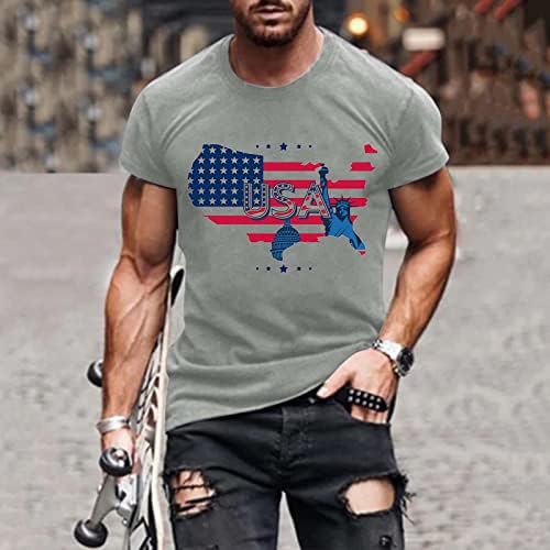 XXBR Independência Soldado Soldado T-shirts de manga curta para homens, bandeira dos EUA Torda patriótica Camiseta do músculo atlético