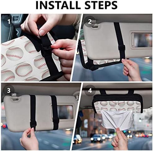 Titular do tecido de carro American-Baseball Tissue Dispenser Holder Backseat Tissue Case