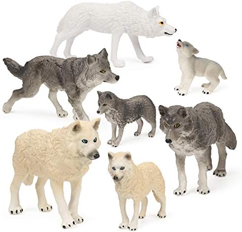 RESTCLOUD 7PCS Wolf Toy Figuras Set Wolf Animals Figuras