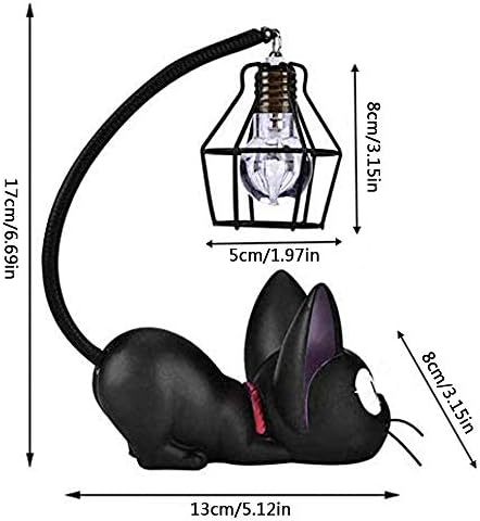 Resina Cat Design Lamp Light Creative Night Light, Black Cats Toys Lamp for Children, Birthday Presente Bedroom Decoração