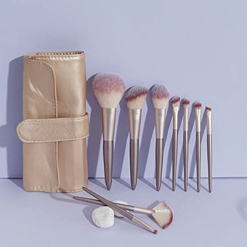 Escovas de maquiagem Liruxun 9pcs definidas para fundação cosmética em pó de blush sombra de mistura de maquiagem