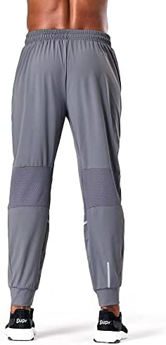 Bayamo Men's Workout Pants Rankgers para academia que administra a calça de moletom afinada com zíper com bolsos