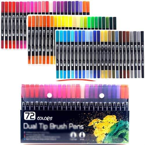 Marcadores XDCHLK Definir cores de ponta dupla caneta desenho de caneta pintura de canetas de arte aquarela para materiais