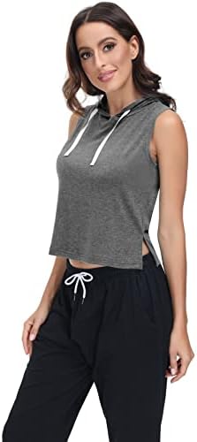 Fanfly feminino 2 pacote de pacote Tops Tops sem mangas Tampa com capuz Tampa de ginástica atlética casual Camisas de exercícios para mulheres