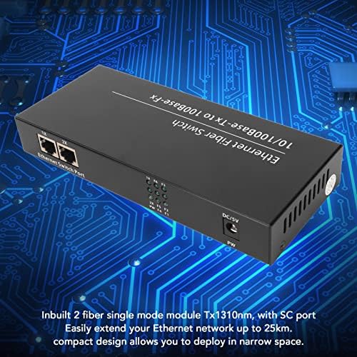 Interruptor óptico Ethernet Topincn, 8 portas LED Indicator Fiber Media Converter negociar automaticamente para a família