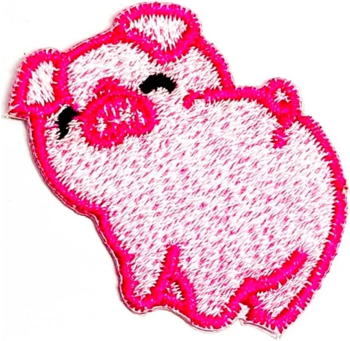 Kleenplus rosa porquinho patch pequeno porco fofo de desenho animado em remendo apliques bordados costurar em patch para vestir