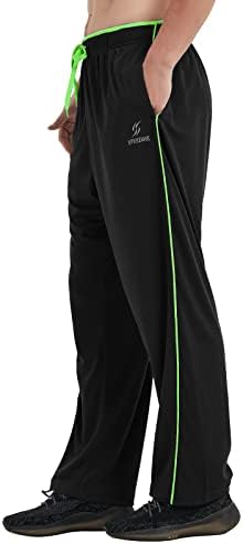 Calça de moletom SpeedMe masculina aberta com bolsos para treino, academia, corrida, corrida, casual, treinamento, atlético,