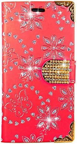 Casexpert Nokia 3.1 Plus Caso, Bling Diamond Flowers Leather Kickstand Flip Wallet Bag Tampa para Nokia 3.1 Plus/Nokia x3