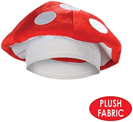 Chapéu de cogumelo de pelúcia de beistle, vermelho/branco
