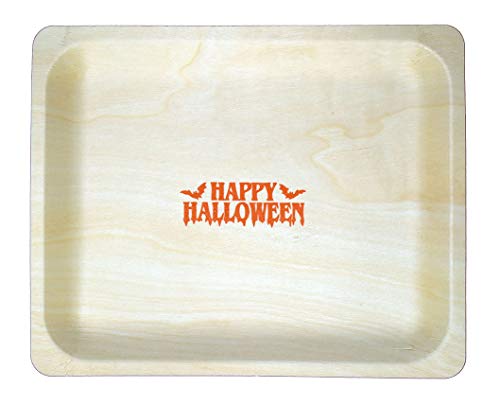 Placas de madeira descartáveis ​​de STIX 10 perfeitas com happy halloween impressão - pacote de 25ct
