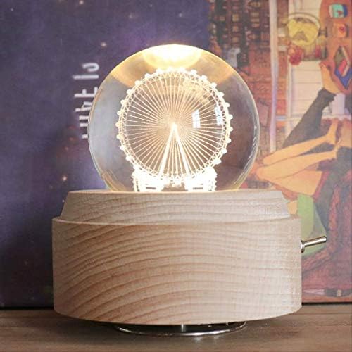 Lkyboa Music Box - Caixa de música Real Specimen Ferris Wheel Ball With Music Box Gift Christmas/Birthday/Dia dos Namorados,