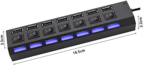 Adaptador de energia USB HGVVNM 7 Porta Múltipla Expander 2.0 Usb Hub com Switch for PC Multi-Interface