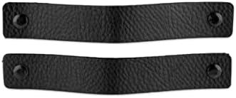 Força bruta - gaveta de couro puxadas - preto - 24 pcs - 6-1/2 x 1 '' - maçaneta de couro - puxadores de cômoda de couro - botões de cômodos de armário - alças de cômoda