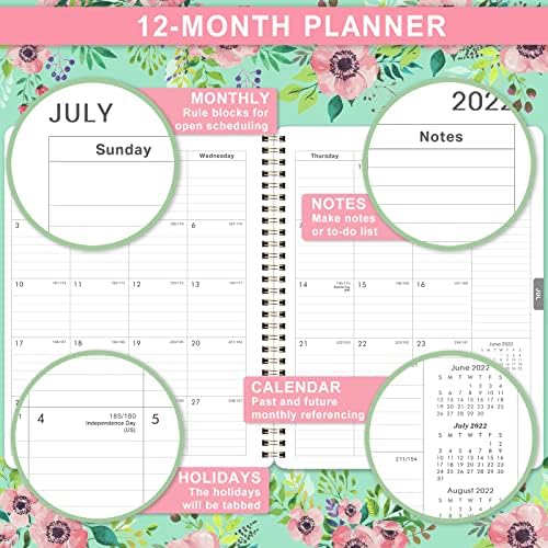 Planejador 2022 - Planejador semanal e mensal de janeiro de 2022 a 202, 8 x 10, 2022 Planner, 2022 semanal e planejador com cobertura