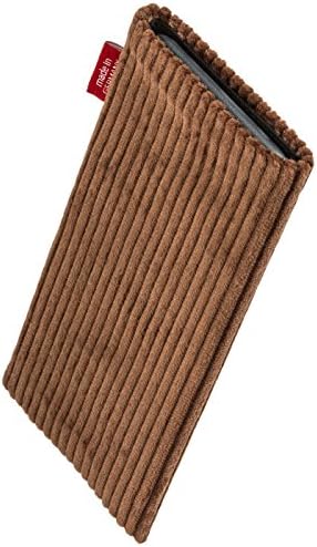 Fitbag Retro Brown Sleeve personalizada para Samsung Galaxy S7 SM-G930F. Bolsa de veludo fino com revestimento de