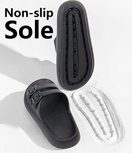 Sandálias de Weweya para mulheres e homens - chinelos de travesseiros - lâminas ajustáveis ​​de fivela dupla - sandálias planas