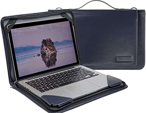 Broonel Blue Leather Laptop Messenger Case - Compatível com HP Probook X360 11 G5 EE