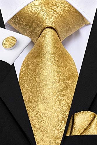 Tias masculinas Hi-Tie Definir gravata borboleta de gravata de seda e punhos quadrados de bolso definido com clipe de gravata