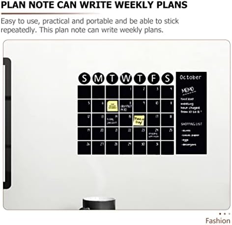 Nuobesty Black Tags 1 folha de calendário de calendário adesivo auto adesivo mensal quadro de avisos de quadro de quadro